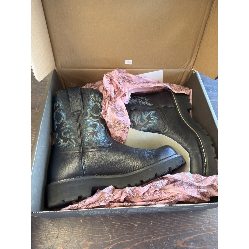Ariat Women's Fat Baby Performance Black Deertan Leather Boots Size 9B